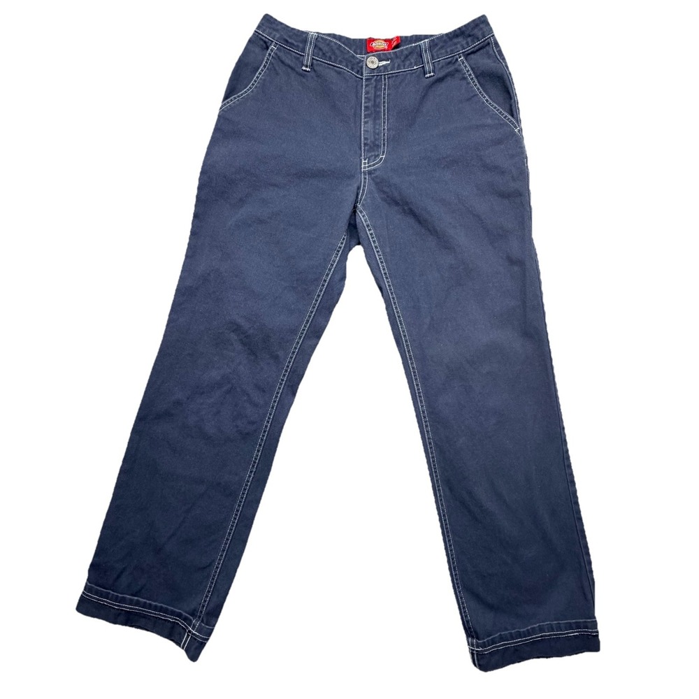 Dickies Carpenter Work Pants‎ Men's Size 5/27 Blue Wide Leg Utility Casual 30x28